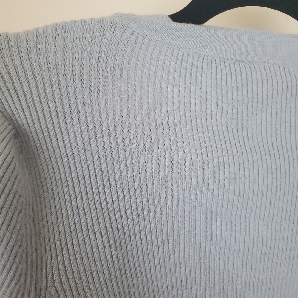 Light Blue Ribbed Cardigan - Picture 3 of 3